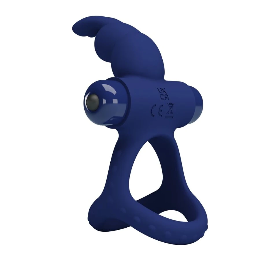 PRETTY LOVE - LUCHITO DOUBLE VIBRATING RING RABIT BLUE